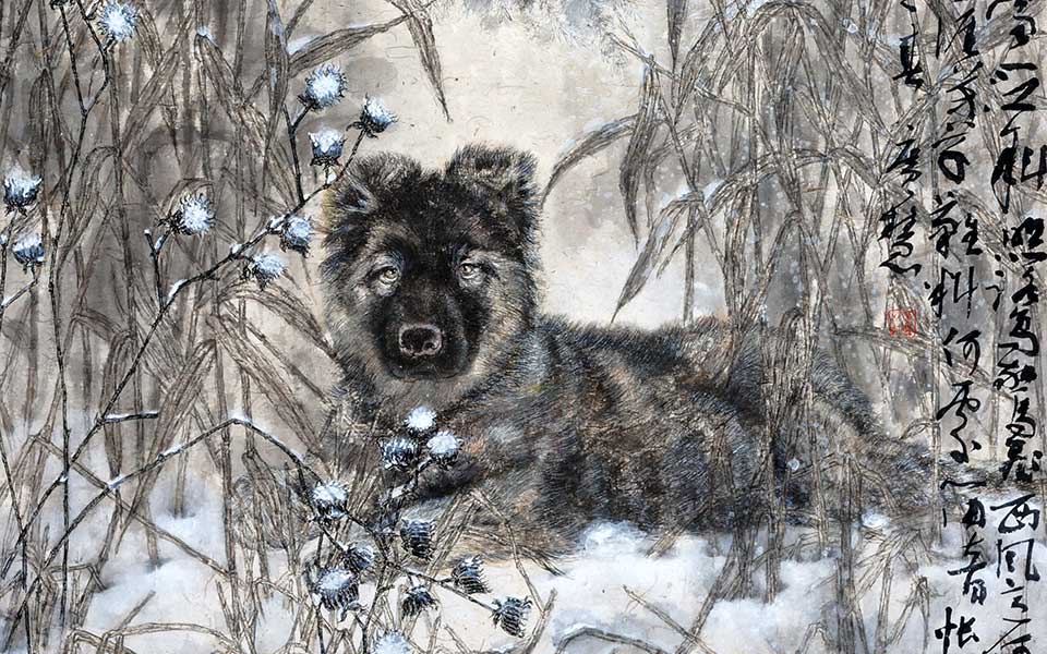 2013哈尔滨师范美术学院毕业展作品 朴广慧 守望94cmX177cm高清