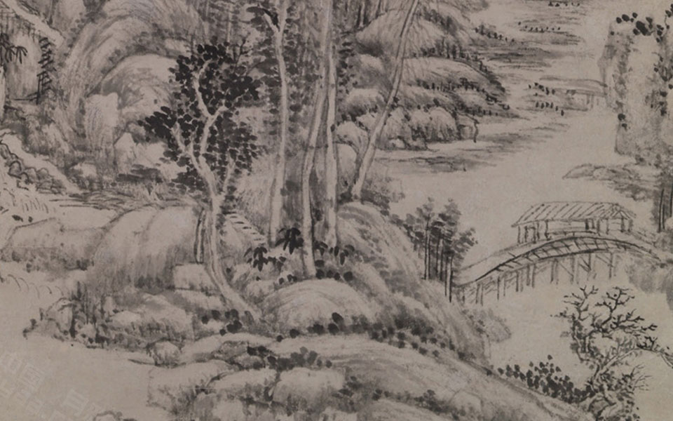 仿吴镇笔意图轴高清_王原祁仿吴镇笔意图轴高清_仿吴镇笔意图轴王原祁高清_王原祁_清代_纽约大都会艺术馆藏