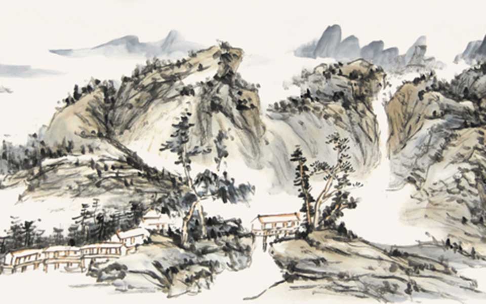 长卷湖山清晓图高清_长卷湖山清晓图李毅峰高清_李毅峰长卷湖山清晓图高清_李毅峰_当代