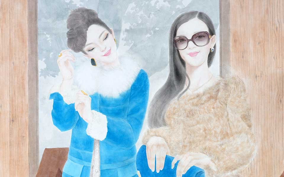 2013哈尔滨师范美术学院毕业展作品 方深 花样年华170cmX90cm高清