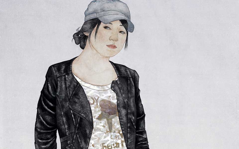 2013哈尔滨师范美术学院毕业展作品 田淼 女青年90cmX170cm高清