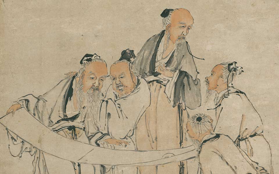 五老图高清_黄慎五老图高清_五老图黄慎高清_黄慎_清代