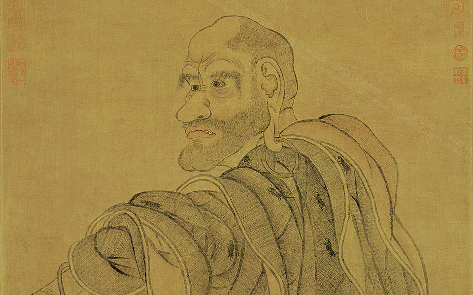 罗汉图高清_刘松年罗汉图高清_罗汉图刘松年高清_刘松年_宋代_代绢2 27x42
