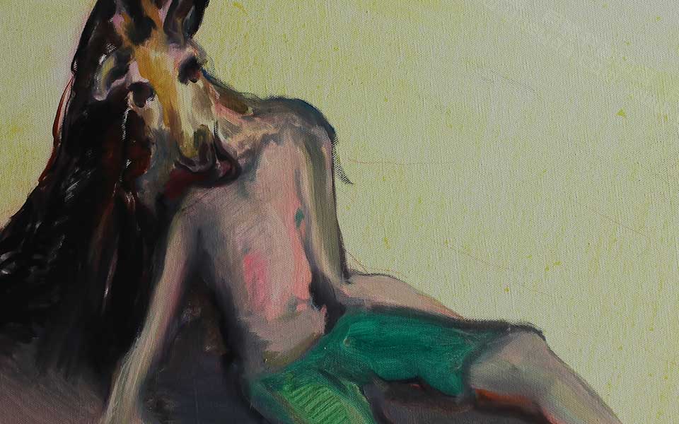 2013哈尔滨师范美术学院毕业展作品 国云辉 油画作品困苦80x80cm高清