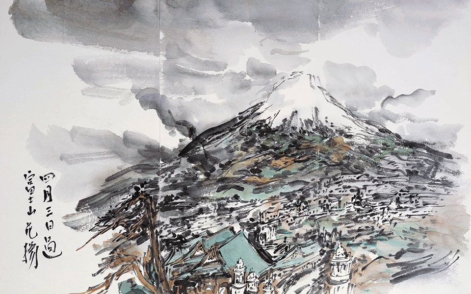 四月三曰过富士山高清_四月三曰过富士山范扬高清_范扬四月三曰过富士山高清_范扬_当代