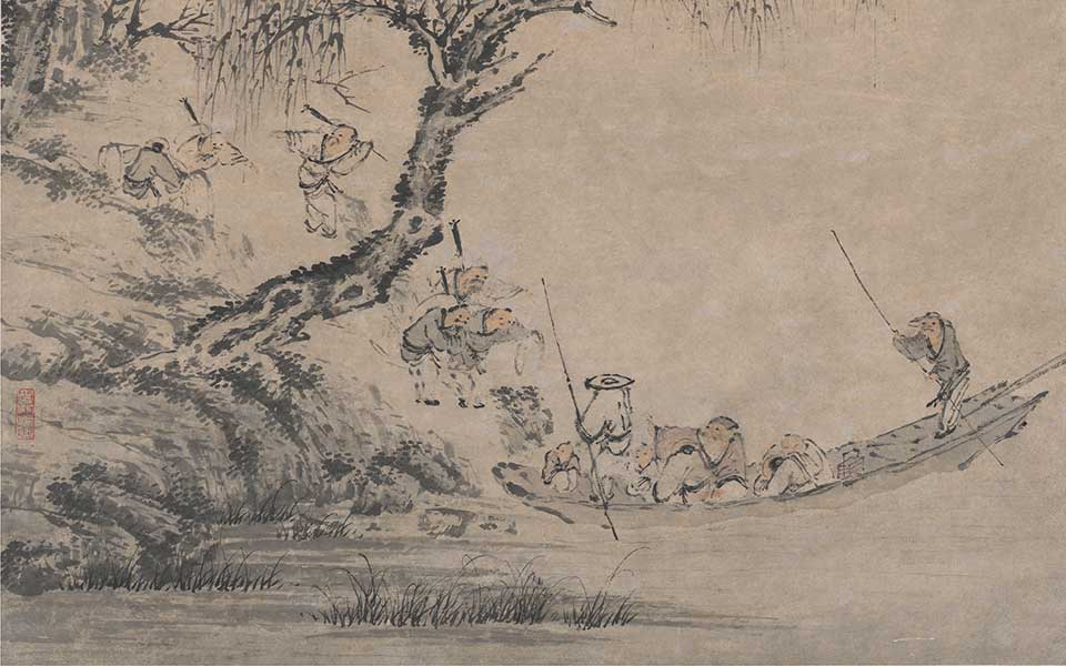 归人争渡图高清_袁尚统归人争渡图高清_归人争渡图袁尚统高清_袁尚统_明代